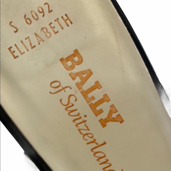 Vtg Bally Heels 8 AA Navy Slingback Leather Shoes - Picture 6 of 8